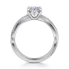 Outlet Gabriel & Co. Campana - 14K White Gold Oval Twisted Diamond Engagement Ring