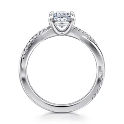 Outlet Gabriel & Co. Campana - 14K White Gold Oval Twisted Diamond Engagement Ring