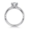 Clearance Gabriel & Co. Campana - 18K White Gold Pear Shape Twisted Diamond Engagement Ring