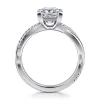 Hot Gabriel & Co. Campana - 14K White Gold Princess Cut Twisted Diamond Engagement Ring