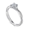 New Gabriel & Co. Campana - 14K White Gold Round Diamond Engagement Ring