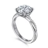 Gabriel & Co. Campana - 14K White Gold Round Diamond Engagement Ring