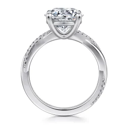 Gabriel & Co. Campana - 14K White Gold Round Diamond Engagement Ring