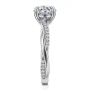 Best Gabriel & Co. Campana - 14K White Gold Round Twisted Diamond Engagement Ring