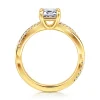 Online Gabriel & Co. Campana - 18K Yellow Gold Emerald Cut Twisted Diamond Engagement Ring