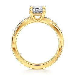 Online Gabriel & Co. Campana - 18K Yellow Gold Emerald Cut Twisted Diamond Engagement Ring
