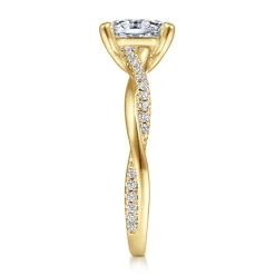 Best Gabriel & Co. Campana - 14K Yellow Gold Oval Diamond Engagement Ring