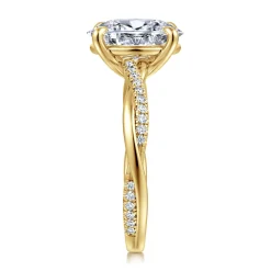 Hot Gabriel & Co. Campana - 14K Yellow Gold Oval Diamond Engagement Ring