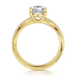 Hot Gabriel & Co. Campana - 14K Yellow Gold Oval Diamond Engagement Ring