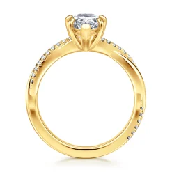 Online Gabriel & Co. Campana - 18K Yellow Gold Pear Shape Twisted Diamond Engagement Ring