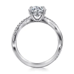 Gabriel & Co. Campana - 18K Yellow Gold Pear Shape Twisted Diamond Engagement Ring