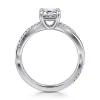New Gabriel & Co. Campana - Platinum Emerald Cut Twisted Diamond Engagement Ring