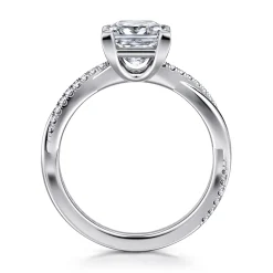 Sale Gabriel & Co. Campana - Platinum Princess Cut Twisted Diamond Engagement Ring