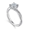 Hot Gabriel & Co. Campana - Platinum Round Diamond Engagement Ring