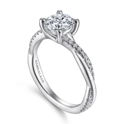 Hot Gabriel & Co. Campana - Platinum Round Diamond Engagement Ring