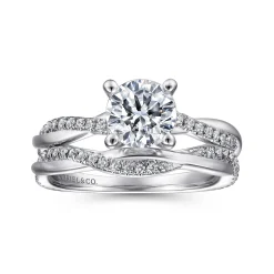 Hot Gabriel & Co. Campana - Platinum Round Diamond Engagement Ring