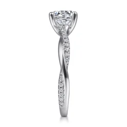 Hot Gabriel & Co. Campana - Platinum Round Diamond Engagement Ring