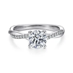 Hot Gabriel & Co. Campana - Platinum Round Diamond Engagement Ring