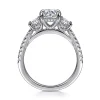 New Gabriel & Co. Camra - 14K White Gold Oval Three Stone Diamond Engagement Ring