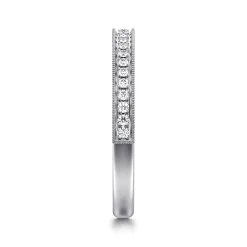 Online Gabriel & Co. Capri - Vintage Inspired 14K White Gold Micro Pave Diamond Wedding Band - 0.17 ct
