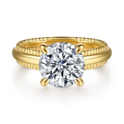 Discount Gabriel & Co. Carela - 14K Yellow Gold Round Diamond Engagement Ring