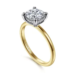 Gabriel & Co. Cari - 14K White and Yellow Gold Round Diamond Engagement Ring