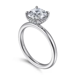 Discount Gabriel & Co. Cari - 14K White Gold Cushion Diamond Engagement Ring