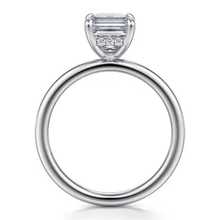 Sale Gabriel & Co. Cari - 14K White Gold Emerald Cut Diamond Engagement Ring