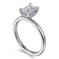 Online Gabriel & Co. Cari - 14K White Gold Emerald Cut Diamond Engagement Ring