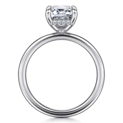 New Gabriel & Co. Cari - 14K White Gold Emerald Cut Diamond Engagement Ring