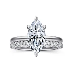 Discount Gabriel & Co. Cari - 14K White Gold Marquise Shape Diamond Engagement Ring