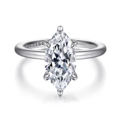 Discount Gabriel & Co. Cari - 14K White Gold Marquise Shape Diamond Engagement Ring