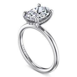 Clearance Gabriel & Co. Cari - 14K White Gold Oval Diamond Engagement Ring
