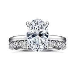 Clearance Gabriel & Co. Cari - 14K White Gold Oval Diamond Engagement Ring