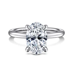 Clearance Gabriel & Co. Cari - 14K White Gold Oval Diamond Engagement Ring