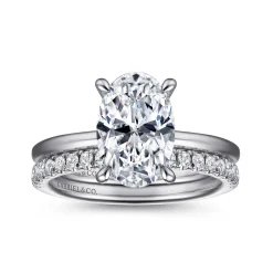Sale Gabriel & Co. Cari - 14K White Gold Oval Diamond Engagement Ring