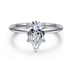 Clearance Gabriel & Co. Cari - 18K White Gold Pear Diamond Engagement Ring