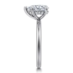 Outlet Gabriel & Co. Cari - 14K White Gold Pear Shape Diamond Engagement Ring