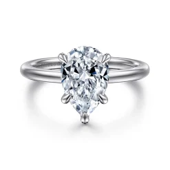 Best Gabriel & Co. Cari - 14K White Gold Pear Shape Diamond Engagement Ring