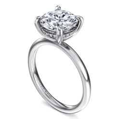 Gabriel & Co. Cari - 14K White Gold Round Diamond Engagement Ring