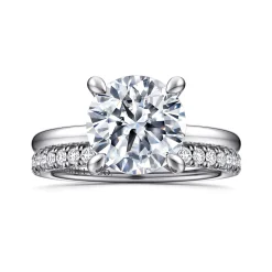 Gabriel & Co. Cari - 14K White Gold Round Diamond Engagement Ring