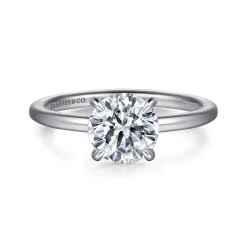 Discount Gabriel & Co. Cari - 14K White Gold Round Diamond Engagement Ring
