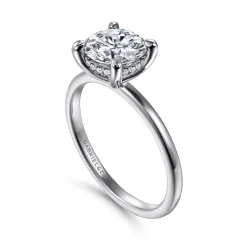 Discount Gabriel & Co. Cari - 14K White Gold Round Diamond Engagement Ring
