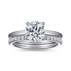 Discount Gabriel & Co. Cari - 14K White Gold Round Diamond Engagement Ring