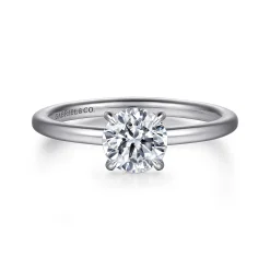 Discount Gabriel & Co. Cari - 14K White Gold Round Diamond Engagement Ring