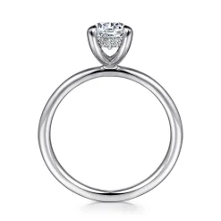 Discount Gabriel & Co. Cari - 14K White Gold Round Diamond Engagement Ring