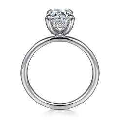 Hot Gabriel & Co. Cari - 14K White Gold Round Diamond Engagement Ring
