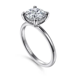 Hot Gabriel & Co. Cari - 14K White Gold Round Diamond Engagement Ring
