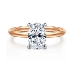 Gabriel & Co. Cari - 14K White-Rose Gold Oval Diamond Engagement Ring
