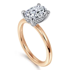 Gabriel & Co. Cari - 14K White-Rose Gold Oval Diamond Engagement Ring